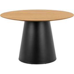 Florence Soli Round Black and Oak High Coffee Table - Size: 75 x 120 x 120cm - Multi - Furniture To Go - Wilko - thumbnail 4