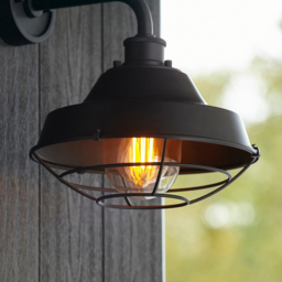 Merano Brindisi Matt Black Clear Glass Textured Outdoor Dome Wall Lamp - Size: 34 x 28 x 31cm - Wilko - thumbnail 5