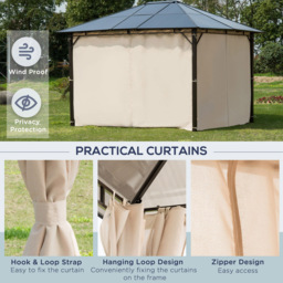 Outsunny 3.6 x 3m Brown Steel Frame Hardtop Gazebo - Size: 3 x 4m - Wilko - thumbnail 6