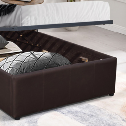 Comfy Living Small Brown Faux Leather Ottoman Bed Frame with LED - Size: Single - Wilko - thumbnail 7