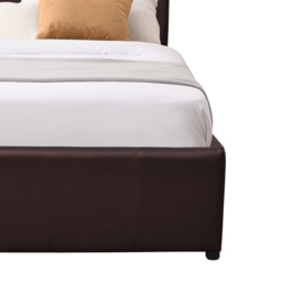 Comfy Living Small Brown Faux Leather Ottoman Bed Frame with LED - Size: Single - Wilko - thumbnail 5