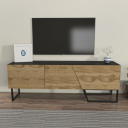 Decorotika Parla 3 Door Black and Oud TV Unit - Size: 50.6 x 150 x 35cm - Multi - Wilko - thumbnail 7