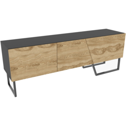 Decorotika Parla 3 Door Black and Oud TV Unit - Size: 50.6 x 150 x 35cm - Multi - Wilko - thumbnail 4