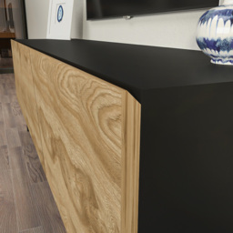 Decorotika Parla 3 Door Black and Oud TV Unit - Size: 50.6 x 150 x 35cm - Multi - Wilko - thumbnail 6