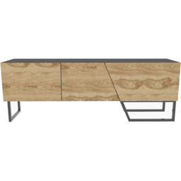 Decorotika Parla 3 Door Black and Oud TV Unit - Size: 50.6 x 150 x 35cm - Multi - Wilko - thumbnail 3