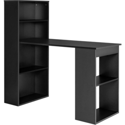 Costway Wooden Computer Desk with Bookshelf Black - Size: 133 x 65 x 14cm - Wilko - thumbnail 3