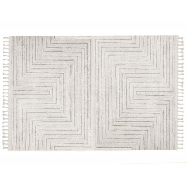 Esselle Home Arctic Maze Natural and Grey Rug 160 x 230cm - Cream - Wilko - image 1