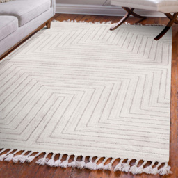 Esselle Home Arctic Maze Natural and Grey Rug 160 x 230cm - Cream - Wilko - thumbnail 3
