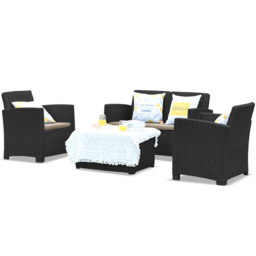 Centurion Supports Santana Rattan 4 Seater Lounge Set Dark Brown - Black - Wilko - thumbnail 3