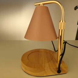 Living and Home Pink and Gold Height Adjustable Tabletop Candle Warmer Lamp - Size: 31 x 15 x 18cm - Pink + Gold + Natural - Wilko - thumbnail 3