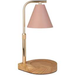 Living and Home Pink and Gold Height Adjustable Tabletop Candle Warmer Lamp - Size: 31 x 15 x 18cm - Pink + Gold + Natural - Wilko