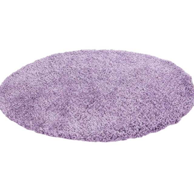 Desire Rugs Oxford Lilac Plain Round Shaggy Rug 120 x 120cm - Wilko - image 1