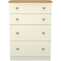 Crowndale Warwick 4 Drawer Cream Ash and Oak Deep Chest of Drawers - Wilko - thumbnail 3
