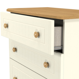 Crowndale Warwick 4 Drawer Cream Ash and Oak Deep Chest of Drawers - Wilko - thumbnail 7
