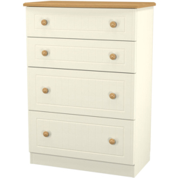 Crowndale Warwick 4 Drawer Cream Ash and Oak Deep Chest of Drawers - Wilko - thumbnail 5