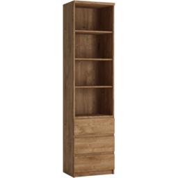 Florence Fribo 3 Drawer 4 Shelf Golden Ribbeck Oak Tall Narrow Bookcase - Brown - Wilko - thumbnail 3