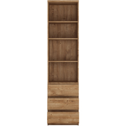 Florence Fribo 3 Drawer 4 Shelf Golden Ribbeck Oak Tall Narrow Bookcase - Brown - Wilko - thumbnail 4