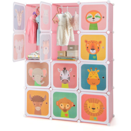 Costway 12 Cube Pink Kids Portable Wardrobe - Size: 44 x 38 x 20cm - Wilko - thumbnail 3