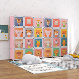 Costway 12 Cube Pink Kids Portable Wardrobe - Size: 44 x 38 x 20cm - Wilko - thumbnail 4