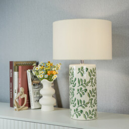 Botanical Ceramic Table Lamp Green - Wilko - thumbnail 7