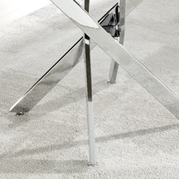 Furniturebox Arona 4 Seater Round Dining Table Concrete and Silver - Grey - Wilko - thumbnail 6