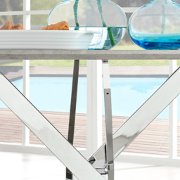 Furniturebox Arona 4 Seater Round Dining Table Concrete and Silver - Grey - Wilko - thumbnail 5