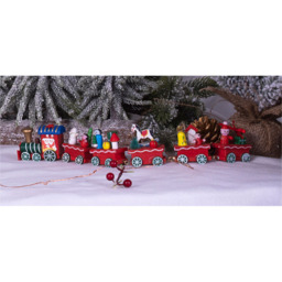 St Helens Wooden Christmas Train Set Display 35cm - Size: 50 x 28 x 350cm - Red - Wilko - thumbnail 7