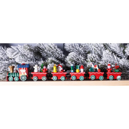 St Helens Wooden Christmas Train Set Display 35cm - Size: 50 x 28 x 350cm - Red - Wilko - thumbnail 6