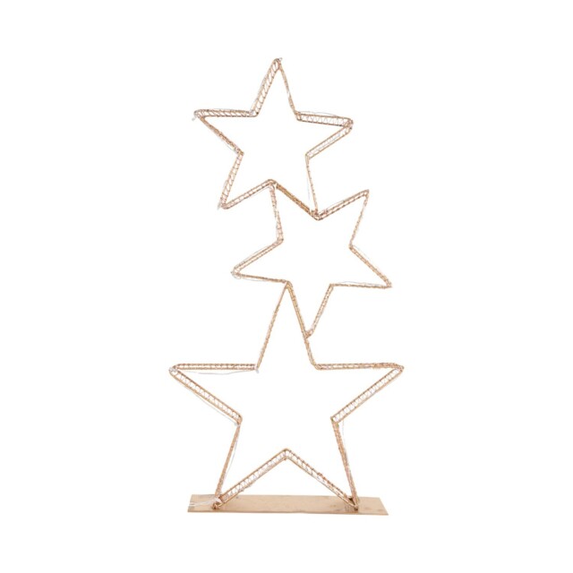 LED Stacked Star Decoration Gold - Amber Charm - Wilko - image 1