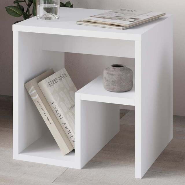 Decortie Bon White Modern Side Table - Size: 40 x 40 x 35cm - Wilko - image 1