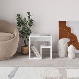 Decortie Bon White Modern Side Table - Size: 40 x 40 x 35cm - Wilko - thumbnail 6