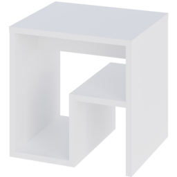 Decortie Bon White Modern Side Table - Size: 40 x 40 x 35cm - Wilko - thumbnail 3