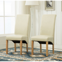 Set of 2 Cream Faux Leather High Back Dining Chair - MCC - Wilko - thumbnail 6