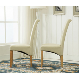 Set of 2 Cream Faux Leather High Back Dining Chair - MCC - Wilko - thumbnail 4