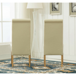 Set of 2 Cream Faux Leather High Back Dining Chair - MCC - Wilko - thumbnail 5