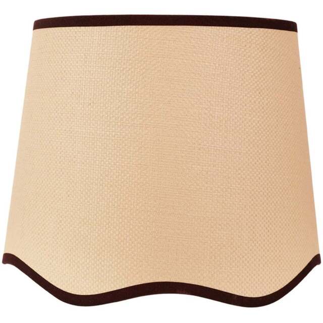 ValueLights Dutton Natural Scallop Edge Large Lamp Shade with Black Trim - Size: 27 x 35 x 35cm - Cream - Wilko - image 1