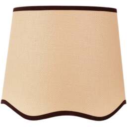 ValueLights Dutton Natural Scallop Edge Large Lamp Shade with Black Trim - Size: 27 x 35 x 35cm - Cream - Wilko
