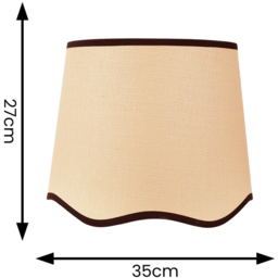 ValueLights Dutton Natural Scallop Edge Large Lamp Shade with Black Trim - Size: 27 x 35 x 35cm - Cream - Wilko - thumbnail 5