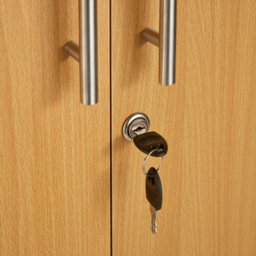 MMT Furniture Designs 2 Door Beech Lockable Filing Cabinet - Size: 75 x 80 x 45cm - Clear - Wilko - thumbnail 7