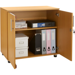 MMT Furniture Designs 2 Door Beech Lockable Filing Cabinet - Size: 75 x 80 x 45cm - Clear - Wilko - thumbnail 6