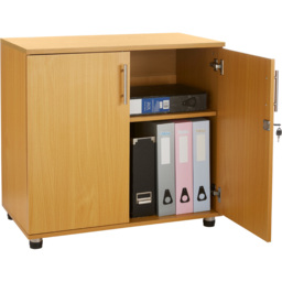 MMT Furniture Designs 2 Door Beech Lockable Filing Cabinet - Size: 75 x 80 x 45cm - Clear - Wilko - thumbnail 4