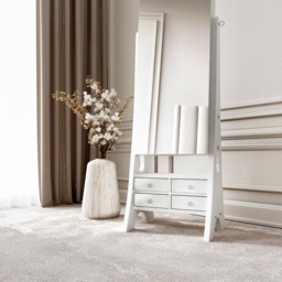 CARME Home Nikita 6 Drawer Single Shelf Full Length Jewellery Mirror Cabinet - Size: 18 x 136 x 48cm - White - Wilko - thumbnail 7