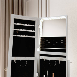 CARME Home Nikita 6 Drawer Single Shelf Full Length Jewellery Mirror Cabinet - Size: 18 x 136 x 48cm - White - Wilko - thumbnail 6