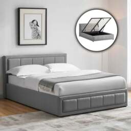 VIDA DESIGNS Vanita Double Light Grey Ottoman Bed - Wilko - thumbnail 5