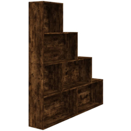vidaXL 6 Shelf Smoked Oak Wooden Bookcase - Size: 160 x 155 x 24cm - Brown - Wilko - thumbnail 3