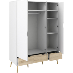 Florence Oslo White and Oak 3 Piece Bedroom Furniture Set - Furniture To Go - Wilko - thumbnail 7