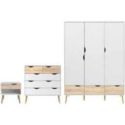 Florence Oslo White and Oak 3 Piece Bedroom Furniture Set - Furniture To Go - Wilko - thumbnail 3