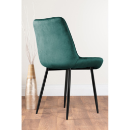Furniturebox Cesano Set of 2 Green and Black Velvet Dining Chair - Wilko - thumbnail 5