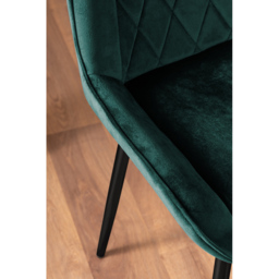 Furniturebox Cesano Set of 2 Green and Black Velvet Dining Chair - Wilko - thumbnail 7