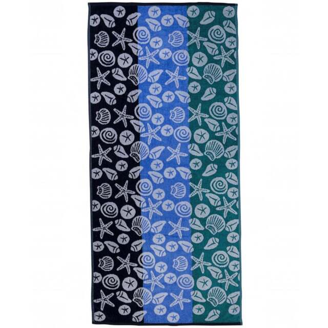 Eco Tex Recycled Cotton Sea Shell Beach Towel - Size: 150 x 70cm - Multi - Wilko - image 1